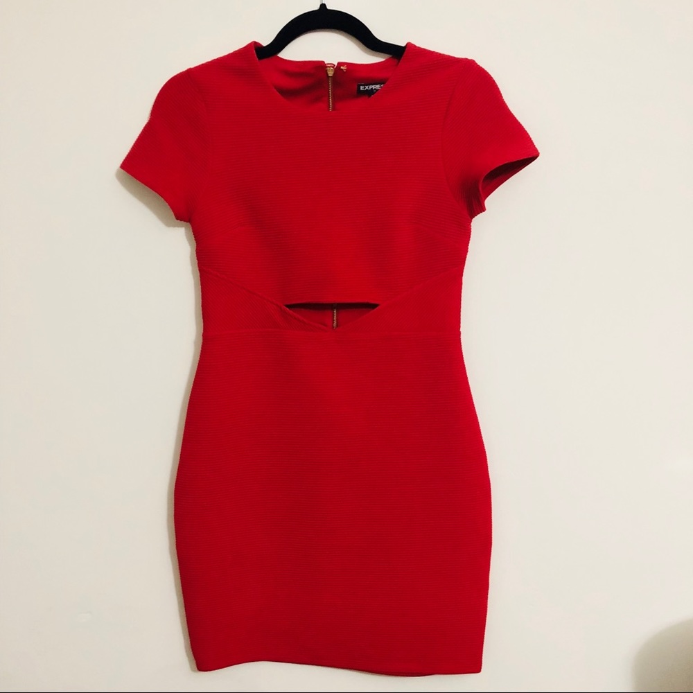 VDAY❣️EXPRESS// NWT red cut out ribbed dress